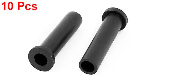 10pcs 5mm Inner Dia Rubber Strain Relief Cord Boot Protector Cable Sleeve Black