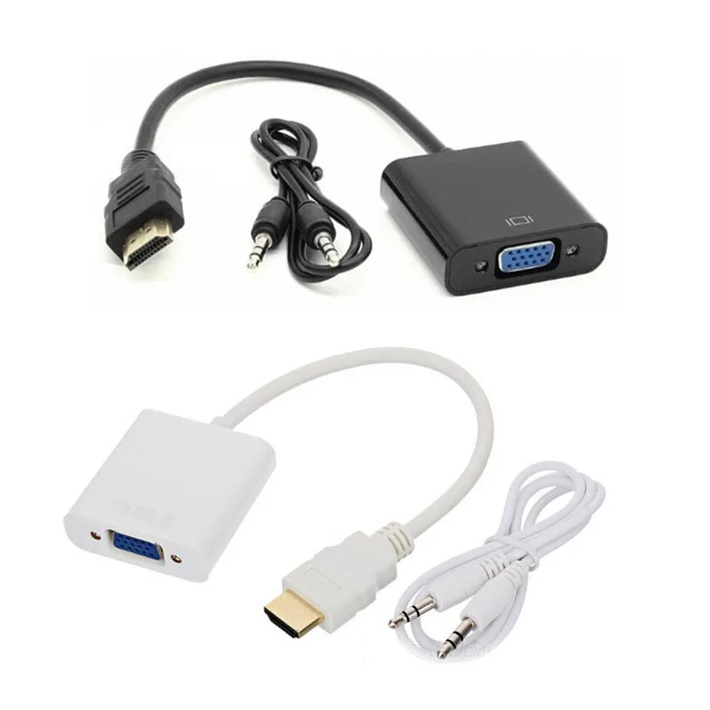 

HDMI Male to VGA Female 1080P Monitor Converter Adapter with 3.5mm Audio Cable for HDTV CRT Monitor TV XBOX 360 PS3