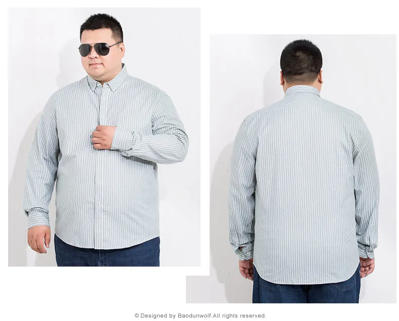 8XL 6XL 5XL Новая коллекция мужские рубашки брендовая мягкая с длинным рукавом квадратный воротник регулярные полосатый/Твил Мужчин Мужская