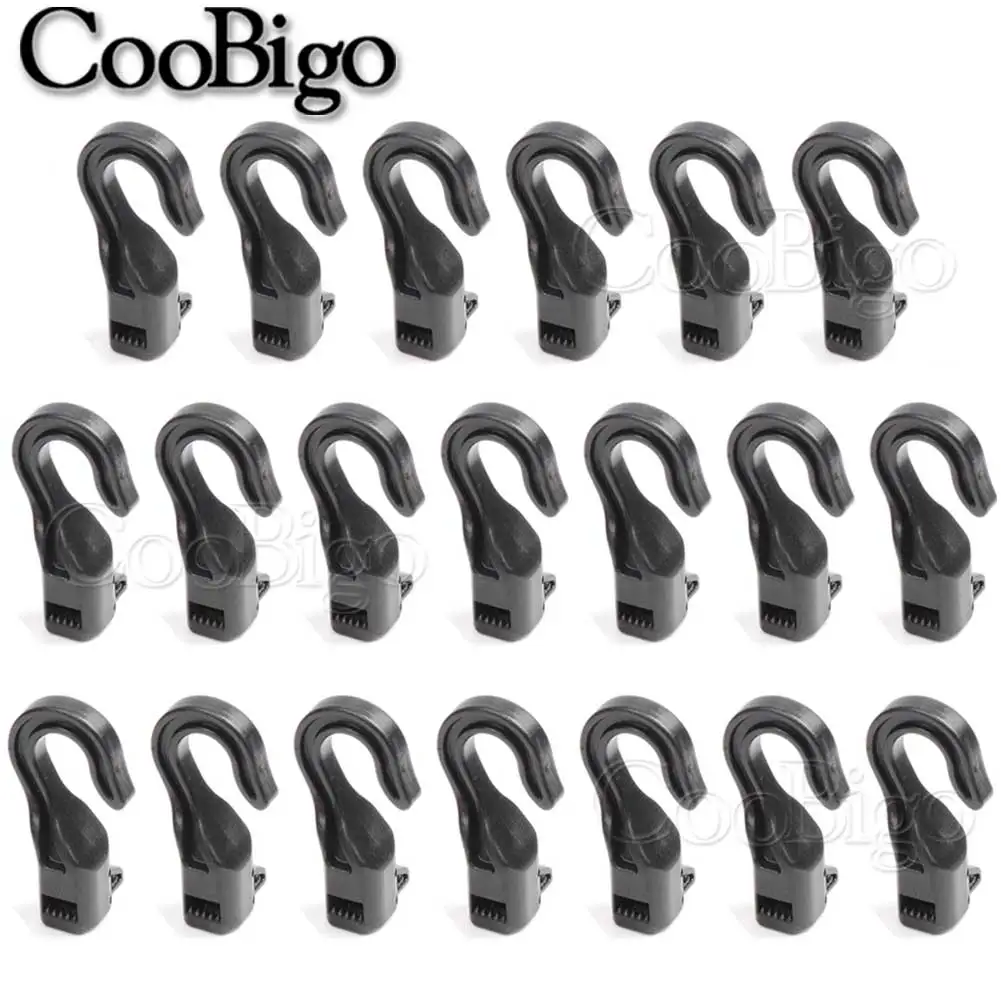 

20pcs Open End Cord Hooks Snap Boat Kayak Motorcycle rope Buckle camping tent hook For Bungee Shock Elastic Bungee Cord Straps