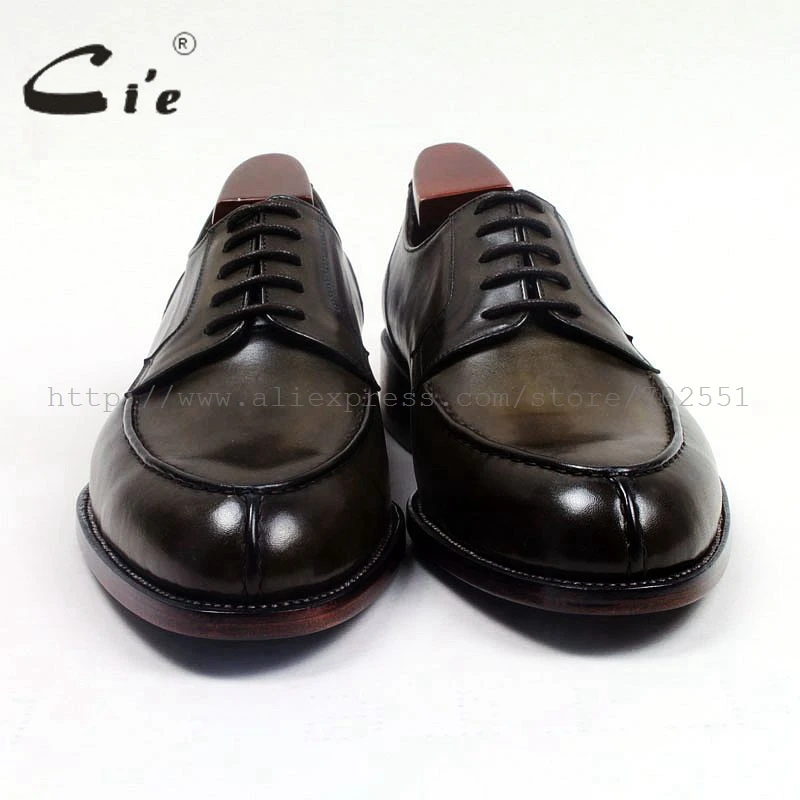 - cie round toe custom bespoke men shoe handmade leather mens shoe goodyear welted business working office calf leather flat D159