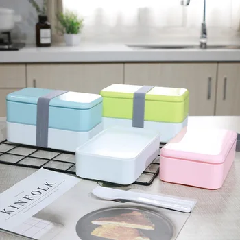 

MeyJig 1200ml Double Layer Lunch Box Portable LunchBox For Kids Picnic Office Workers School Dinnerware Lunchbox BPA Free