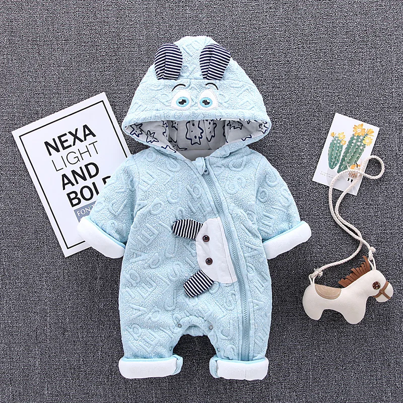 

2018 New Style Baby Bodysuits Plus Fleece Plus Cotton Warm Baby Climbing Clothes Winter