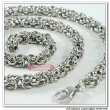 7mm de Acero Inoxidable 316L Cadena Bizantina Collares Nueva Joyería Para Hombre 2015 de La Moda de Regalo Fresco, comercio al por mayor WN021