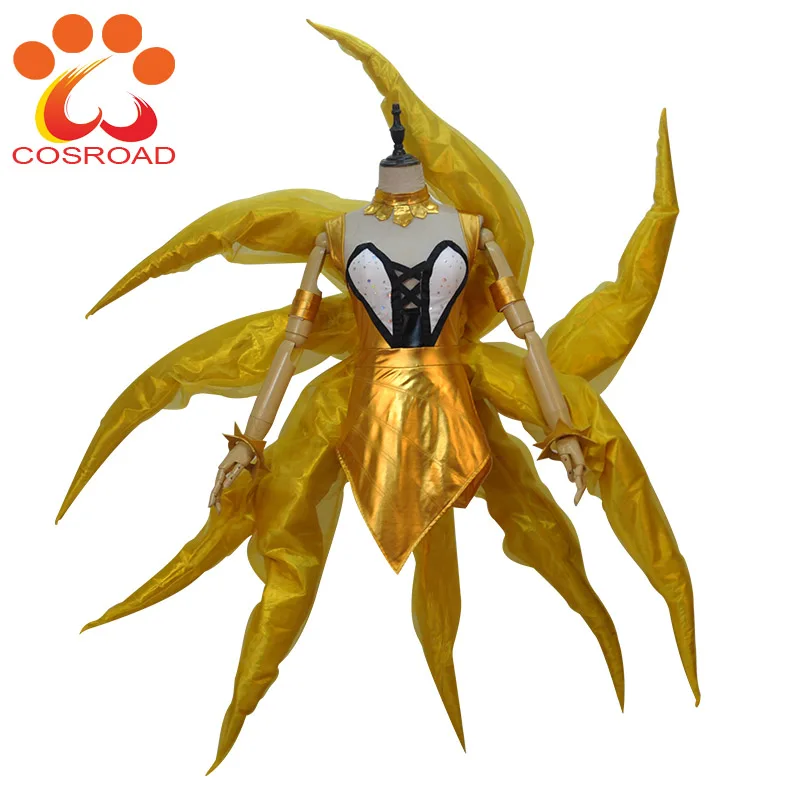 Cosroad LOL Prestige Edition KDA Ahri Cosplay Costume Nine Tailed Fox Ahri Wigs for Halloween Party