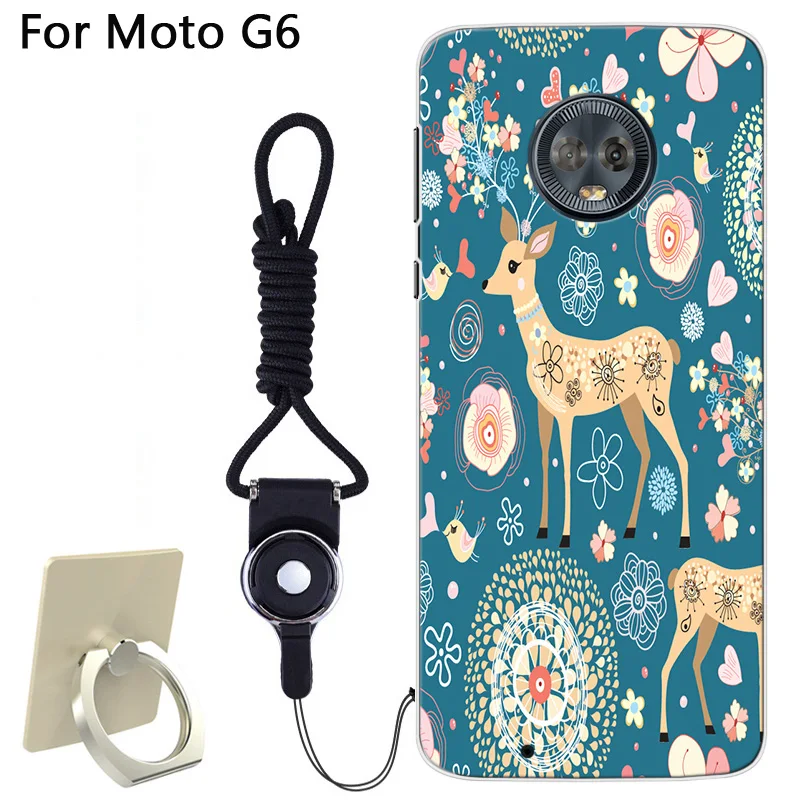 Чехлы для телефонов 5 7 дюйма Motorola Moto G6 G 6 чехол с милым мультяшным рисунком мягкая
