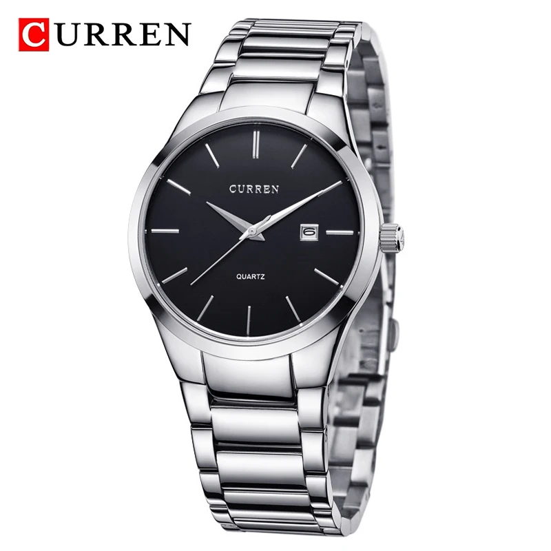 CURREN Fashion Simple Men Watch Slim Steel Strap Waterproof Watch For Men Quartz Business Watch Clock 8106 Relogio Masculino 