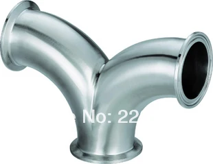 

New arrival Stainless Steel SS304 quick install OD 19mm Sanitary Clamp connection 3 ways arc same DIA Y Pipe Fitting