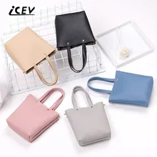 Icev Новая мода Сумки через плечо для Для женщин Курьерские сумки милые Карамельный цвет мини дамы Сумки на плечо ведро Bolsa feminina мешок