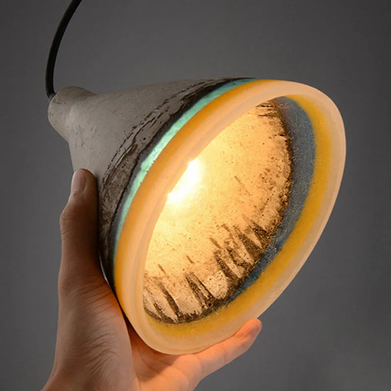 Contemporary Concrete Pendant Light Hanging Vintage Creative Cement Pendant Lamp E27 E26 Socket Drop Lighting For Restaurant Bar (2)