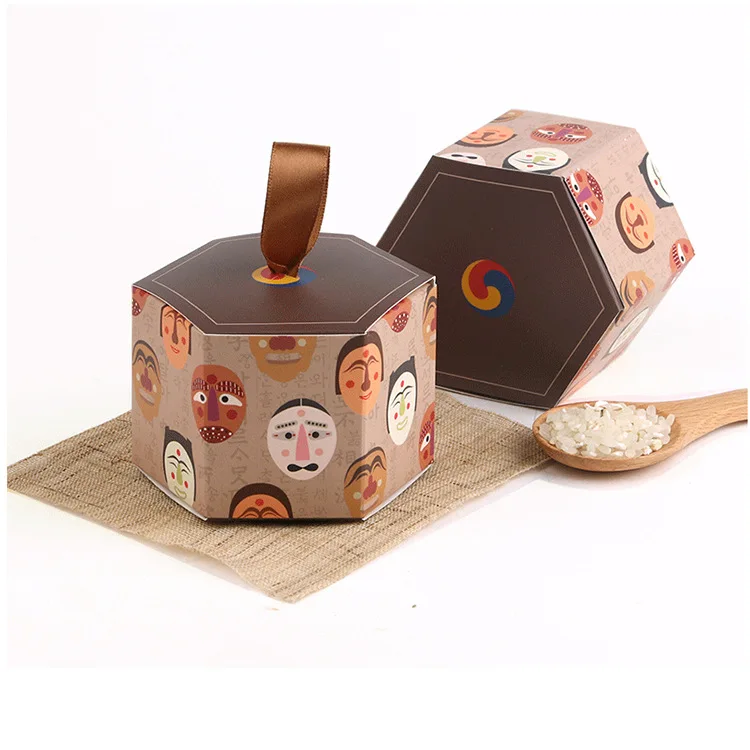 

100pcs Creative hexagon gift box,Exquisite handmade soap box, cookie chocolate candy box Wedding party decoration box