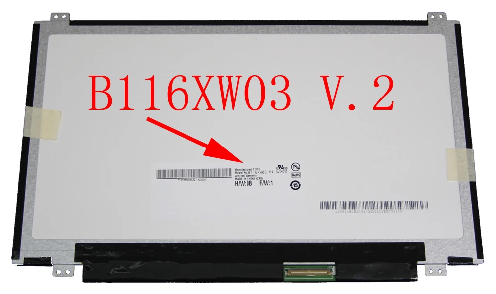 

B116XW03 V.2 B116XW03 V2 Matrix for Acer Aspire One 722 Screen WXGA HD 1366*768 LVDS 40pin