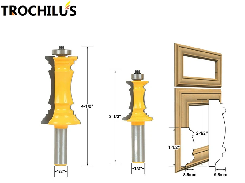 Carbide 1/2 inch Wood cutter Mitered Door and Drawer Molding Groove cnc