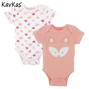 

KAVKAS 2 Pcs/Set Newborn Baby Summer Clothes O-Neck Baby Boy Bodysuit Cotton Soft Roupas de bebe Body Baby Boy Infant Clothing
