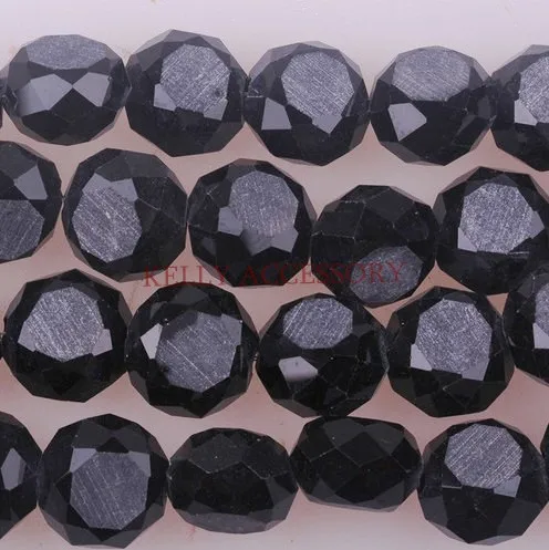 700Pcslot 8MM Black Flat Round Crystal Glass Beads Lampwork Faceted Jewelry Making Beads Cute Clothing Bracelet DIY Beads