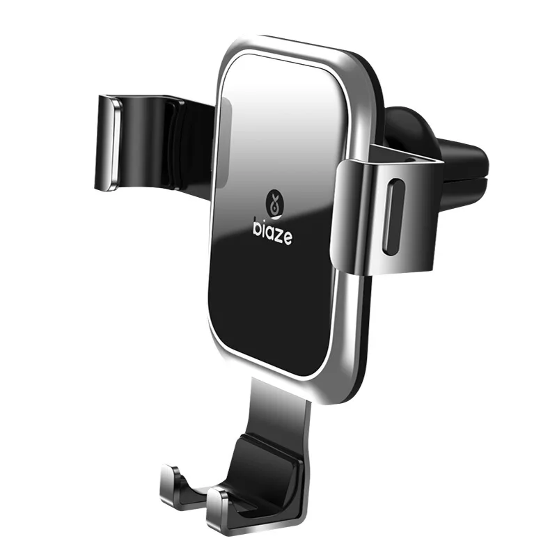 Автомобильный держатель Biaze Gravity для iPhone, samsung, держатель для мобильного телефона из закаленного стекла, 360 градусов, gps, крепление на вентиляционное отверстие, автомобильный держатель для телефона - Цвет: Черный