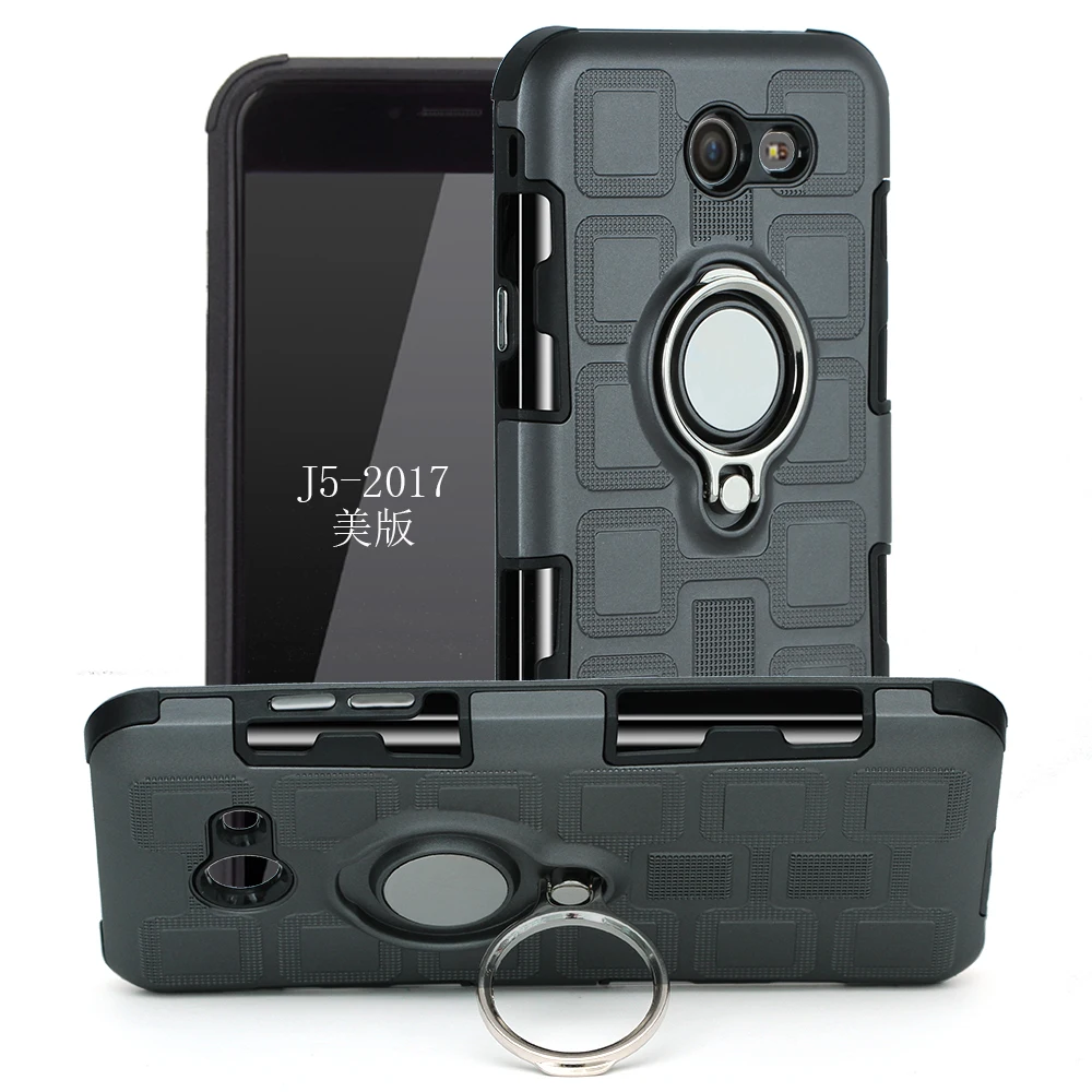 

AXBETY For samsung Galaxy J5 J7 2017 US case silicon Protective Stand Holder Case 2 in1 Combo Magnetic Rotate Ring armor Cover