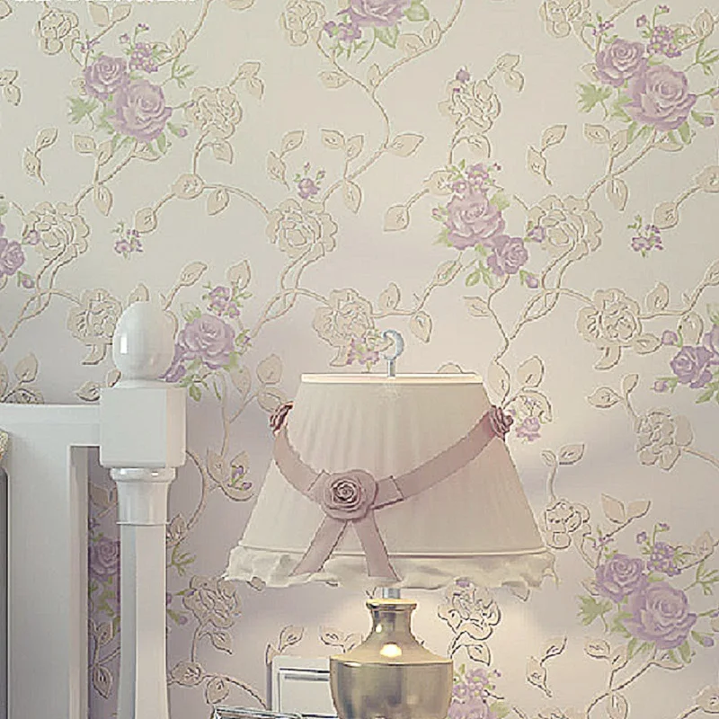 

New Hot High-grade Korean rural wallpaper Small cute flower girl room non-woven fabric wall paper sweet romance children bedroom