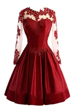 Sexy short prom dress lange hülsen-spitze appliques backless immer ziemlich Partei-cocktailkleider 2017 Vestido De Festa Curto De Luxo