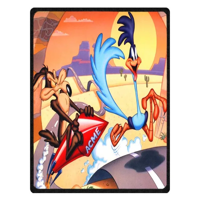 Roadrunner Coral Fleece Children Travel Blanket Custom Bed Sofa Car Winter Warm Throw Blankets