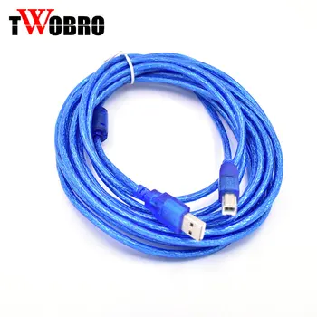 

3M 5M 10M USB 2.0 Extension Print Cable OHFC Copper Transparent Blue Wholesale Extended USB Cable for Printer HDD