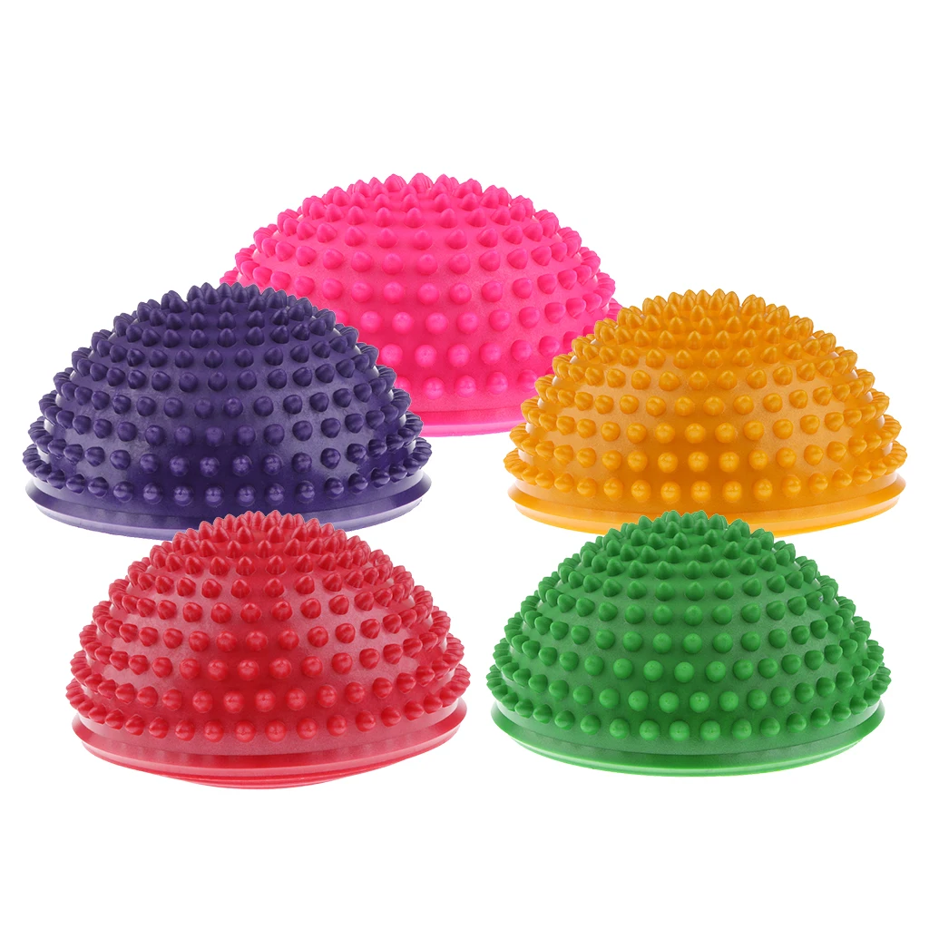 5 Pieces Yoga Half Ball Balance Pods -Hedgehog Styled Balancing Half Domed for Kids - Hedgehog Styled Improve Balance