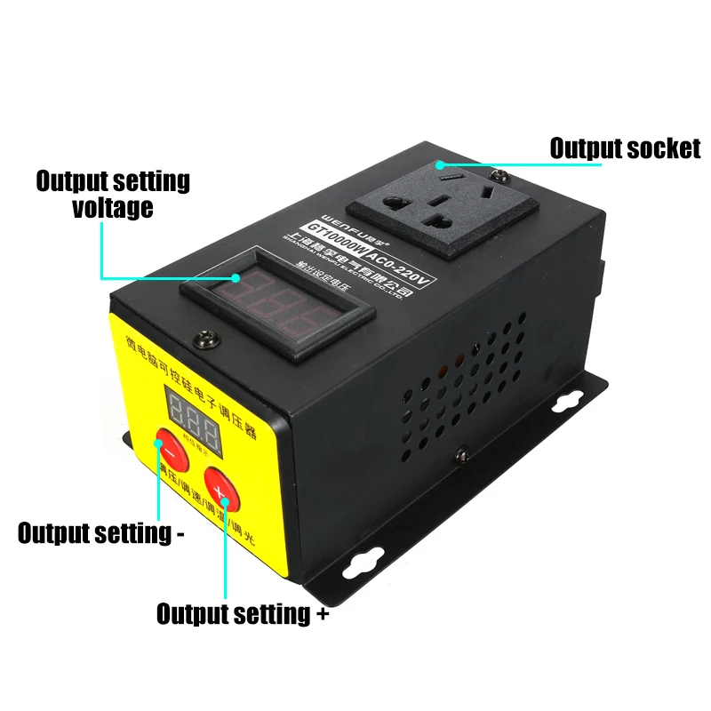Переменный ток 220 В 10000 Вт SCR Электронный регулятор напряжения светодиодный дисплей регулятор температуры регулятор скорости Диммер термостат
