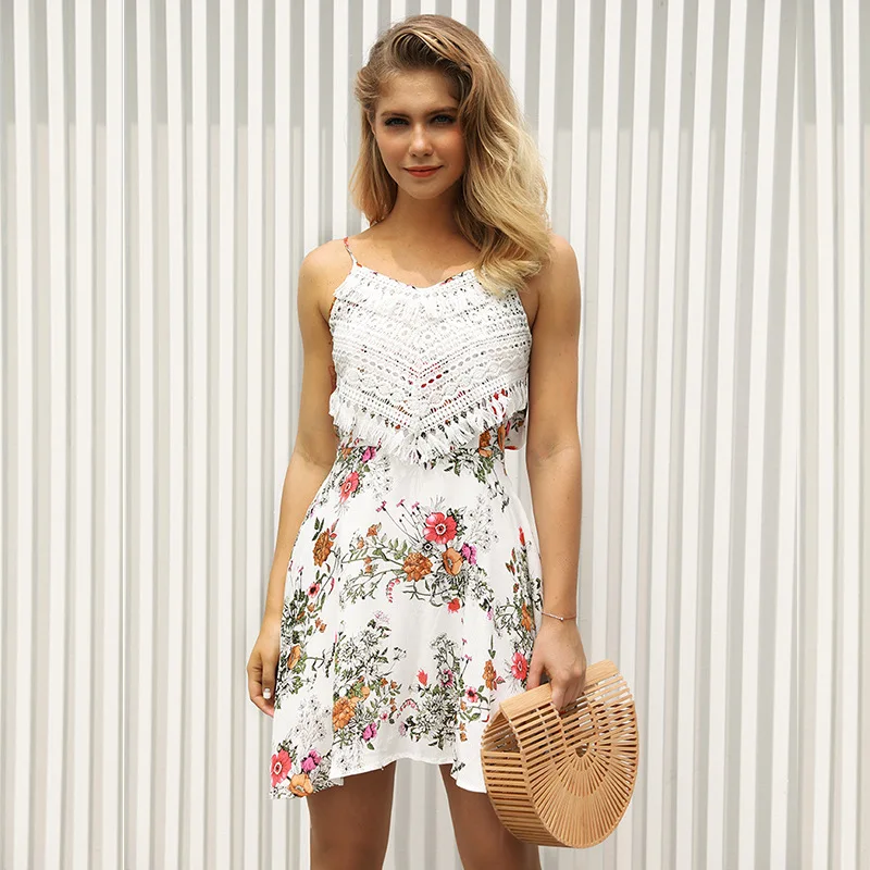 

Summer 2019 Women's Wear New Fashion Sexy Sling Dress No Sleeveless Dress Beach Women's Dress