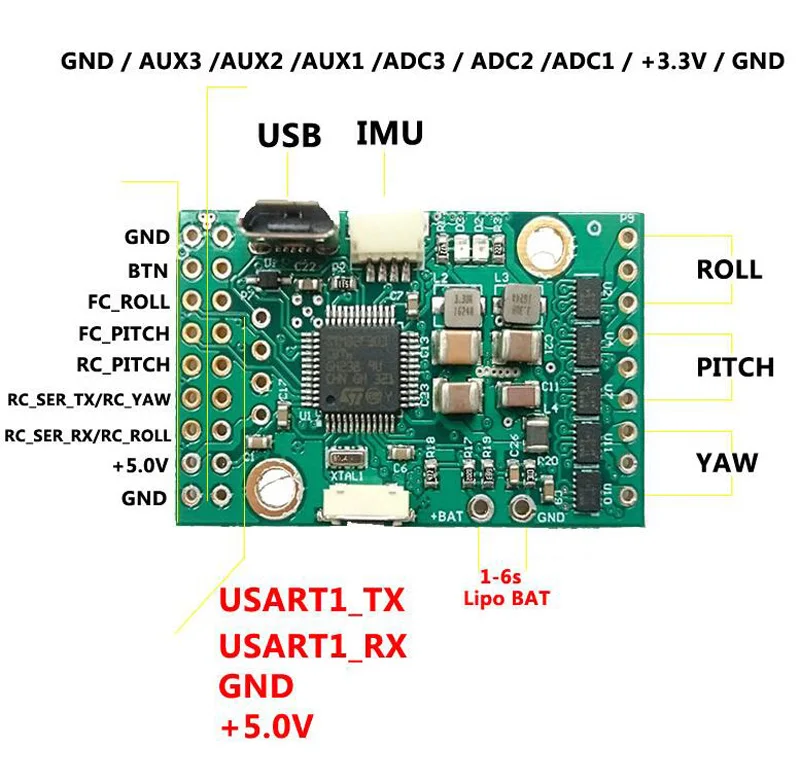 

BaseCam BGC 32Bit 3-Axis Gimbal Stabilizer Controller Module Tiny Revision B Encoder PTZ Brushless Motor Control Board Pannel