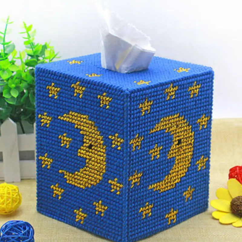3D крестиком прямоугольная коробка ткани DIY ручной вышивки крестом - Цвет: 1set