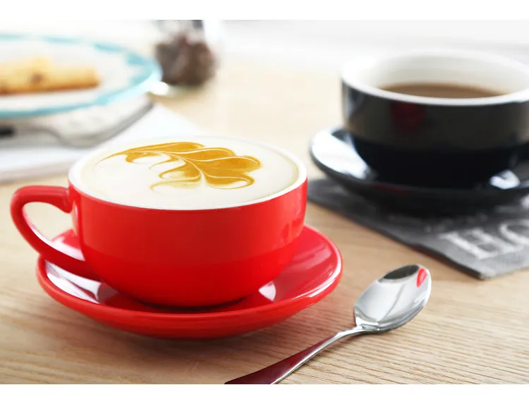 Новая креативная кофейная чашка 350 мл, большая емкость, Европейский стиль, кофейная кружка, блюдце, набор, чашка для латте, черный чай, чашка для молока