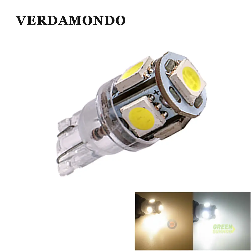 T10 W5W 194 168 лампа 5 SMD 5050 светодиодный купольный интерьерный клиновидный белый