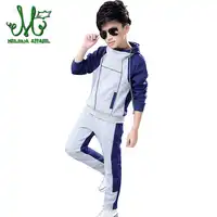Children's Clothing Sets Kids Boy Zipper Hooded Clothes Set Boys Sport Suits Big Boy Tops + Pants 2Pcs Sets 4 10 12 14 6 Years