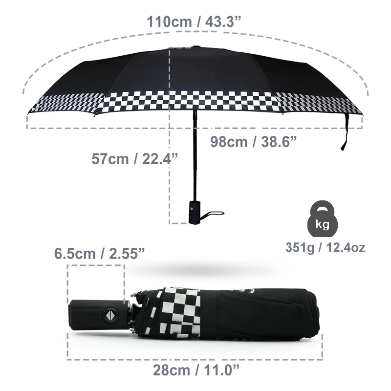 Car Automatic Umbrella car logo umbrella 1pcs for BMW Mini Cooper R59 60 Clubman Paceman Countryman S JCW F54 R57 R58 F56 F57 Car Accessories