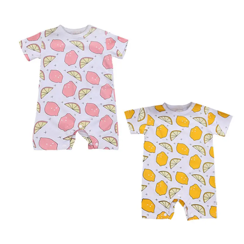 Newborn Infant Baby Boy Girls Fruits Short Sleeve Floral Romper Babies