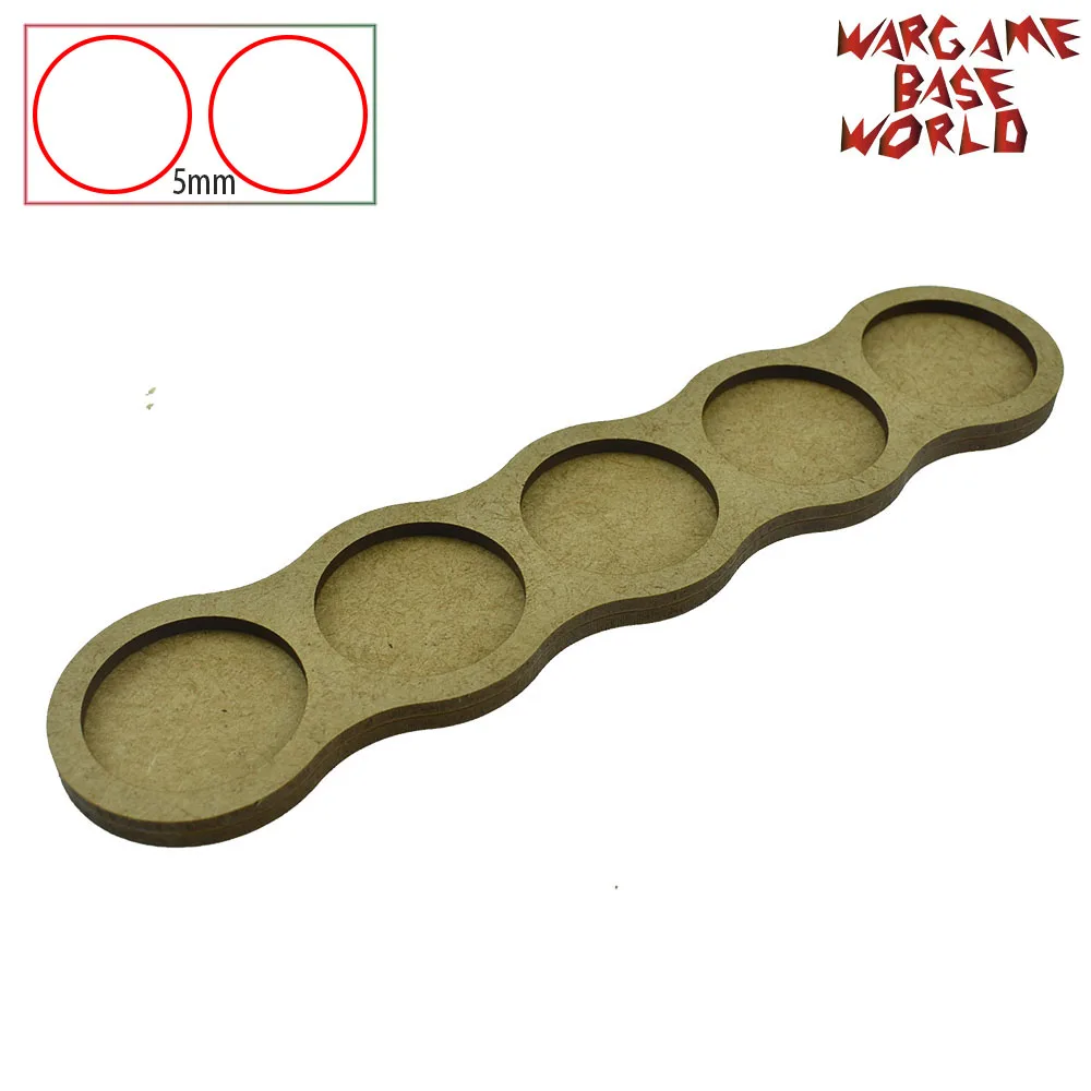 

Wargame Base World - Movement Tray - 5 bases 32mm round - line Shape MDF