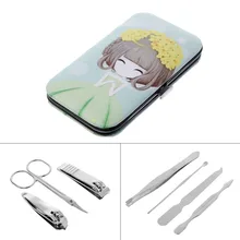 7 шт педикюр/Набор инструментов для маникюра кусачки для снятия кутикулы набор для ухода с милым чехлом случайный цвет#11