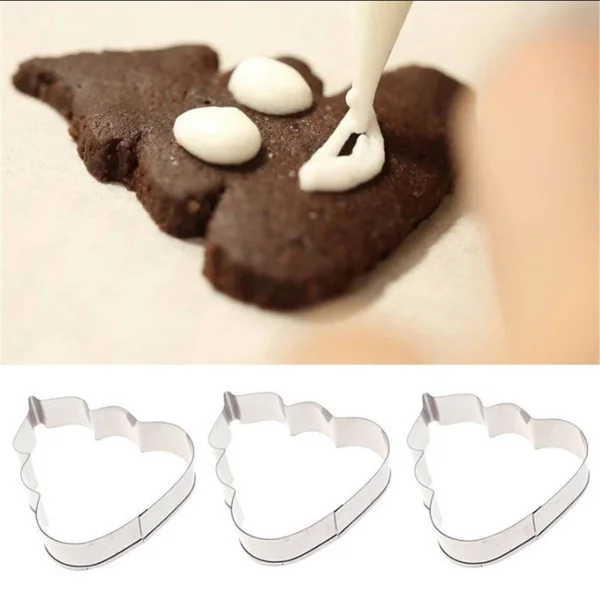 

2pcs Stainless Steel Biscuit Mould Poo Poop Shape Fondant Cake Mold DIY Sugarcraft 3D Pastry Cookie Cutters Cake Tools