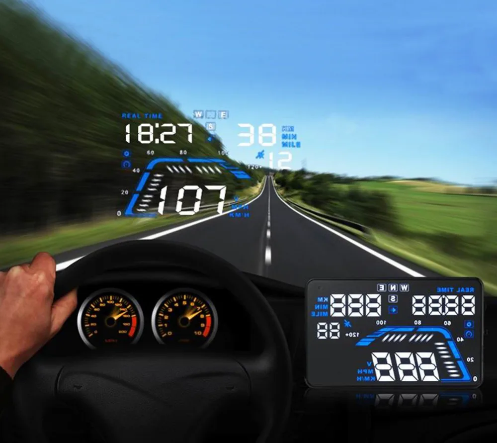 

5.5 inch   Car HUD GPS Head Up Display Speedometers Overspeed Warning Dashboard Windshield Project