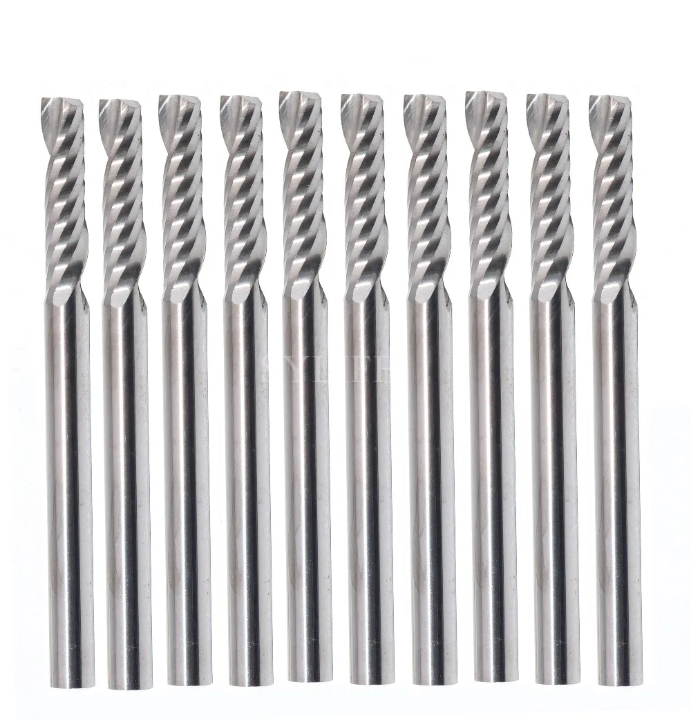New 10PCS 1/8" Single flute carbide Engraving CNC router bits Tools