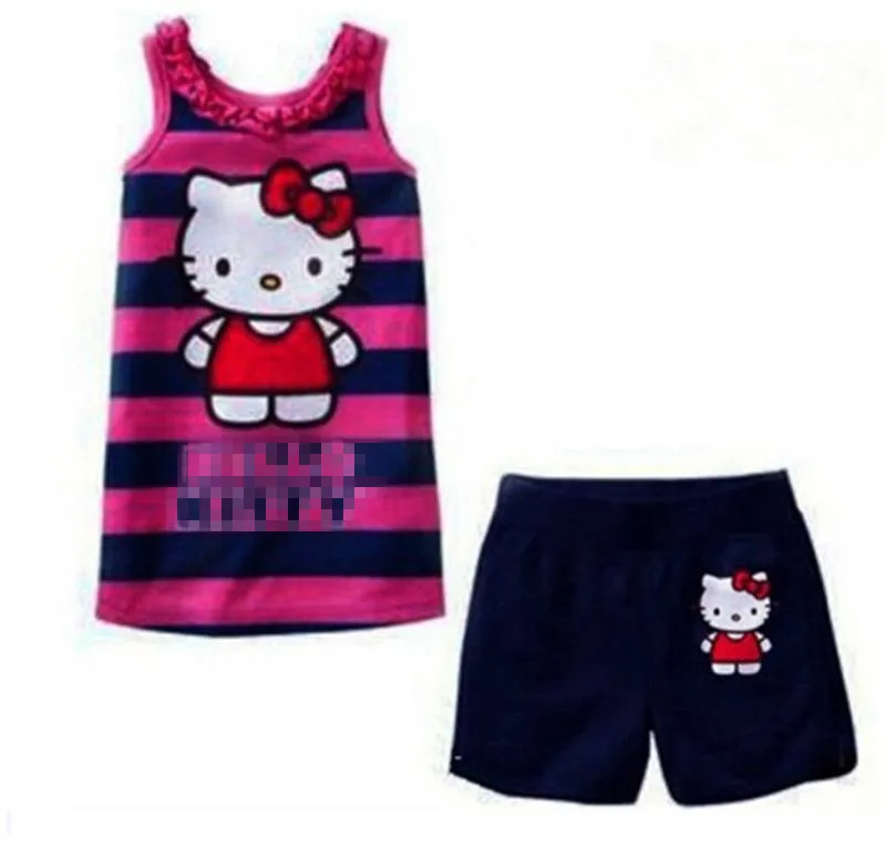

kids summer Pajamas Sets Cartoon pattern sleepwear boys nightclothes girl cute pyjamas children stripe cotton Pajama homewear