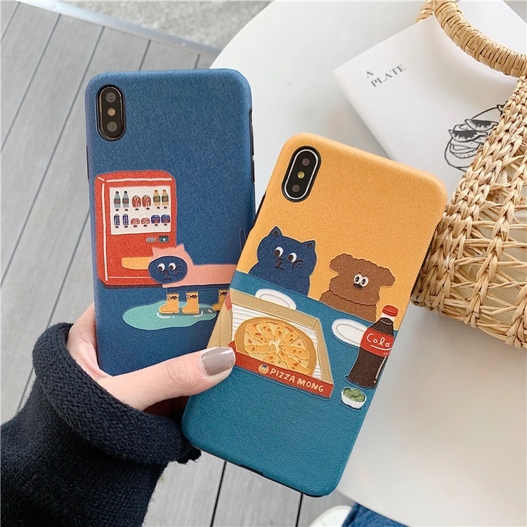 

Cartoon Relief Aniaml illustrations Phone Case For iPhone X XR XSMAX Case For iPhone 6S 7 8 Plus Fashion Funny cactus Soft Cover