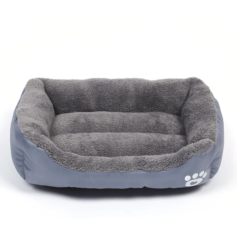 Одноцветная кровать для собаки, Модная хлопковая кровать для щенка, кошки, дивана, теплая подушка для питомца, Прямоугольный Коврик для кота собаки, водонепроницаемый домик для домашних животных - Цвет: Sapphire Blue