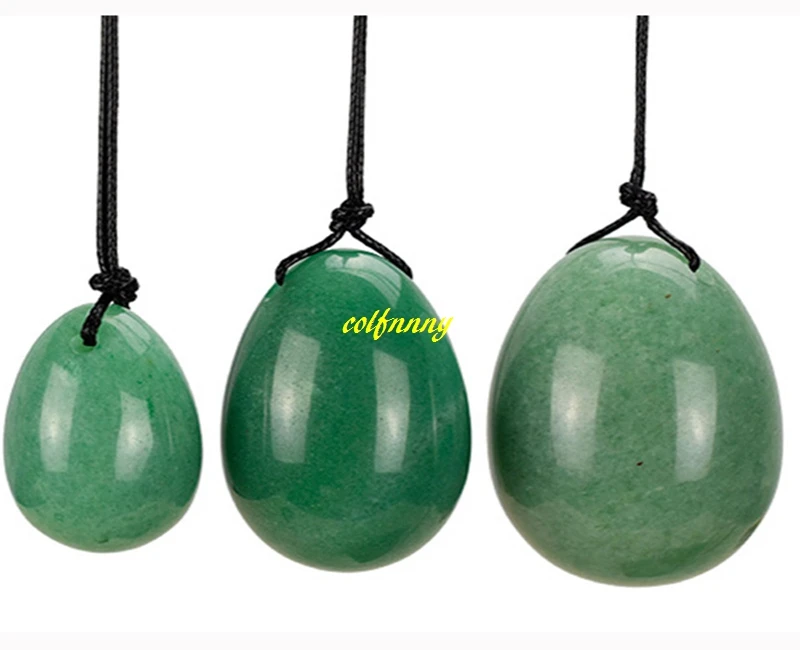 3pcs Natural Green Aventurine Jade Egg for Kegel Exercise Pelvic Floor Muscle Vaginal Exerciser Drilled Yoni Ben Wa Ball |