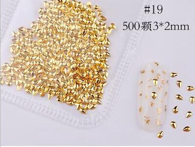 Mixed 3D DIY Hollow Metal Frame For Nail Art Decor Geometry Golden Tips DIY Nail Art Tools Fashion Nail Studs P3R#