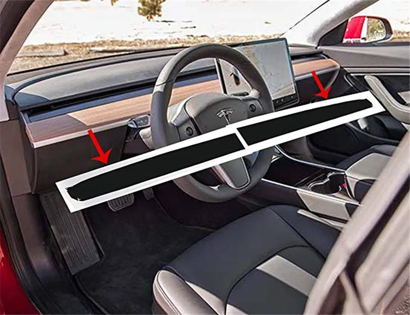 

Car Interior Dashboard Wood Wrap Stickers for Tesla Model 3 Car Styling Interior Mouldings