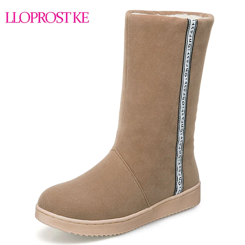 

Lloprost ke New warm snow boots women mid calf half boots high quality winter womens boots 2018 Round Toe women shoes D189