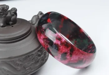 

Free Shipping cuff natural pink red Peach blossom jades BEAUTIFUL women charm bangle bracelet luck 58-62MM