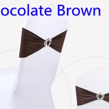 Шоколадно-коричневый цвет ленты из спандекса на стулья свадьба стул пояс с пряжки с короной лайкра стрейч свадьба стул створки вечерние hotel