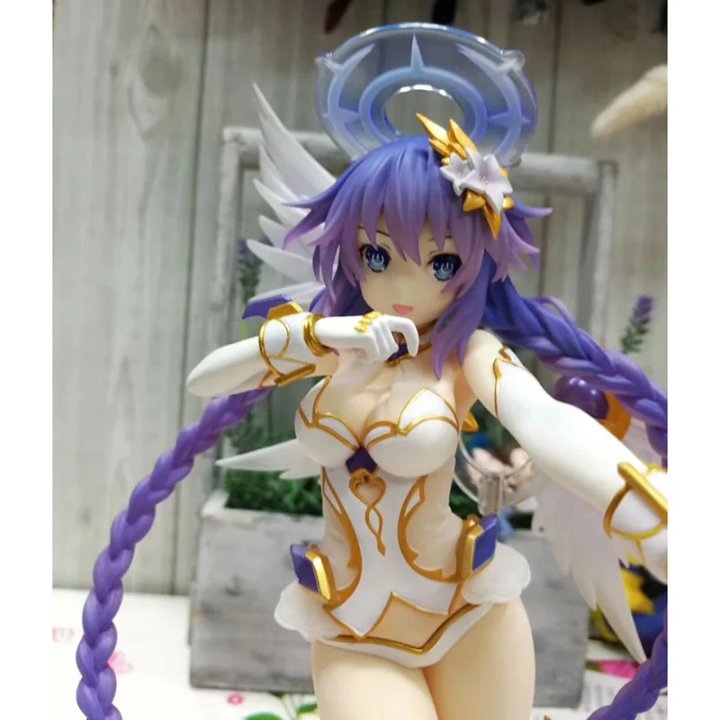 Аниме богини Онлайн Черное сердце CYBER DIMENSION NEPTUNE Neptu ПВХ фигурка белые крылья